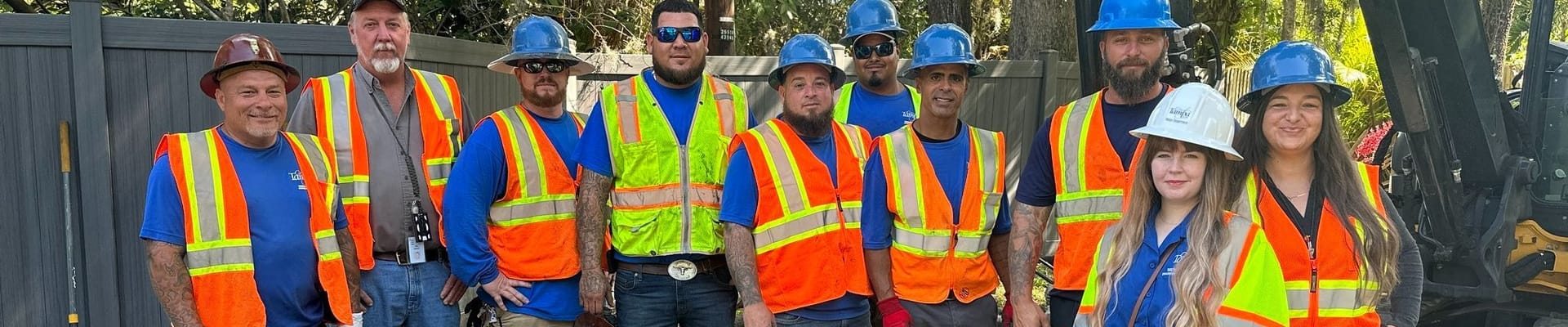 City of Tampa Water Department construction crew