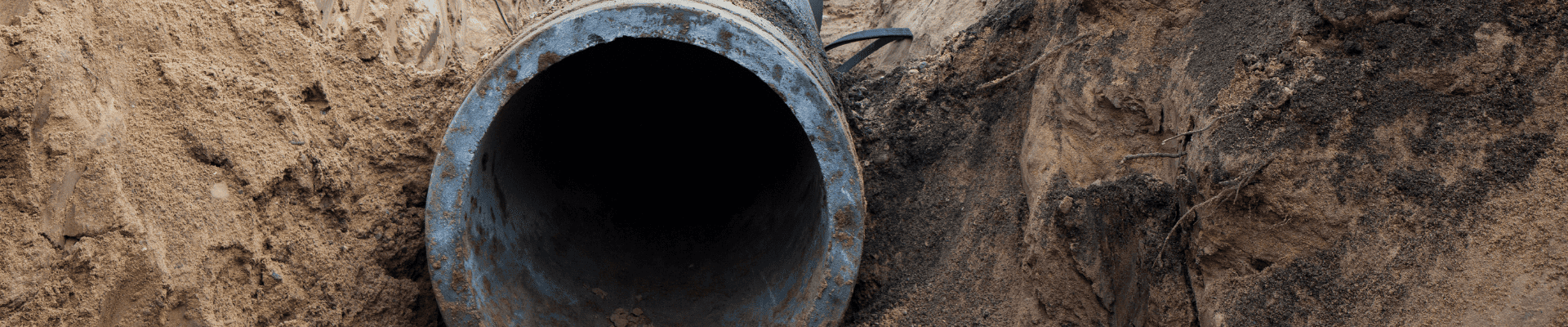sewer pipe in trench