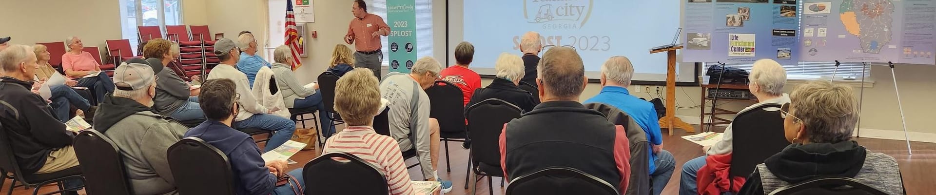Man talking to crowd