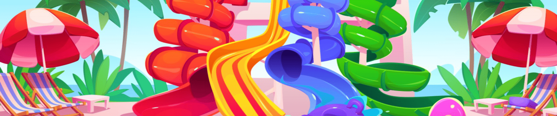 Graphic of water slide into a body of water