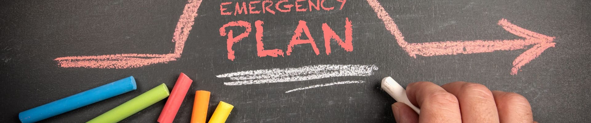 Evacuation Response Plan binder, red in color