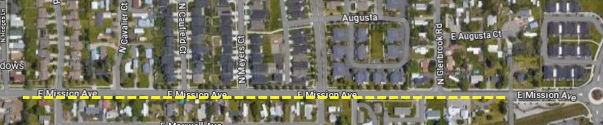 Map of E. Mission Ave. Frontage Improvement project area