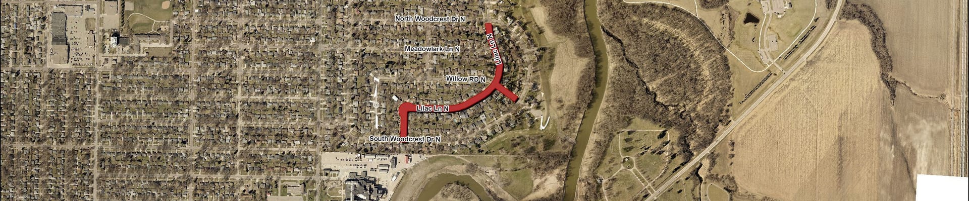 Lilac Lane Aerial Photo