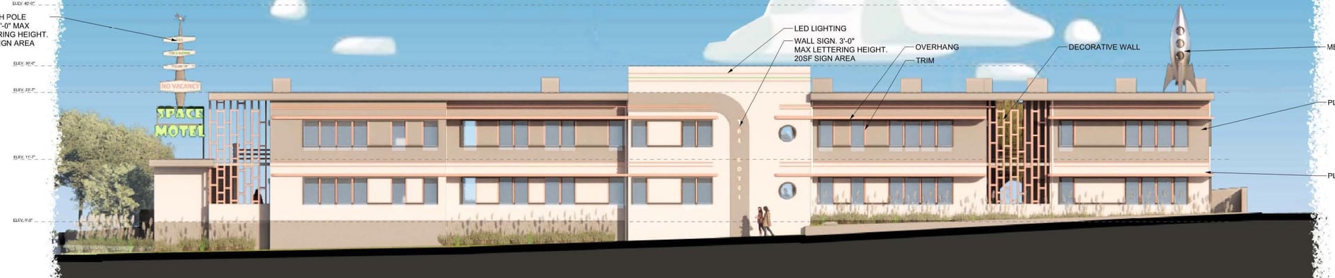 Elevation of proposed motel