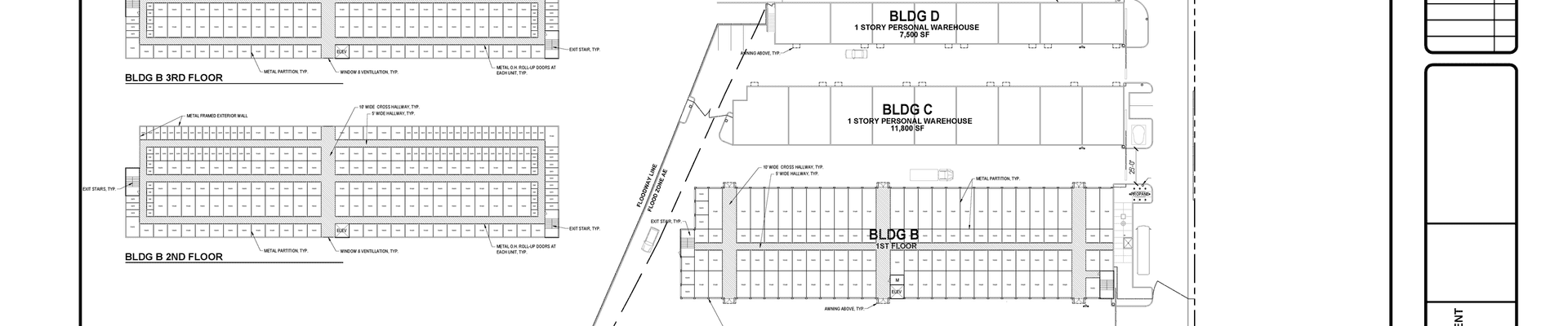 Floor plans of proposed Self-Storage building, 33 Industrial Way in Buellton, CA