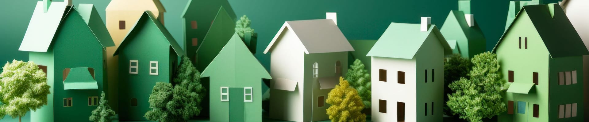 Houses in green shade