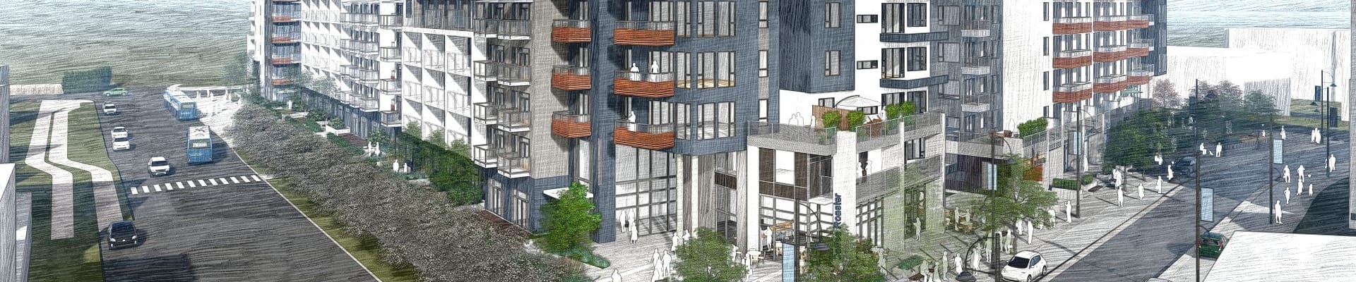 Rendering of proposed building at Maplewood Gardens