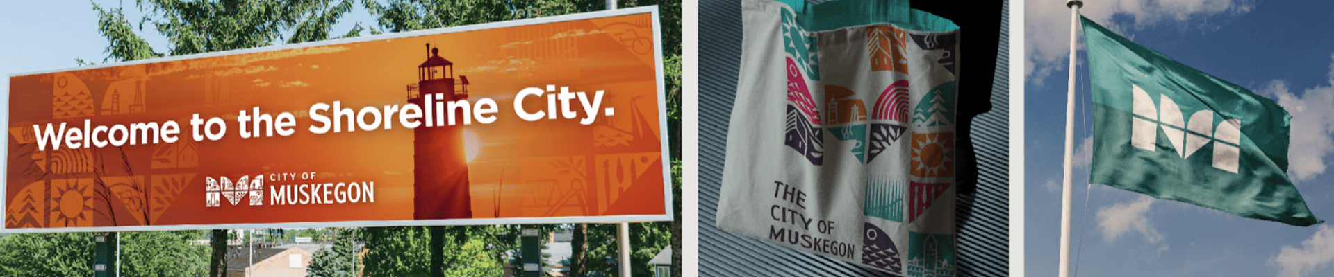 Collage of new brand material