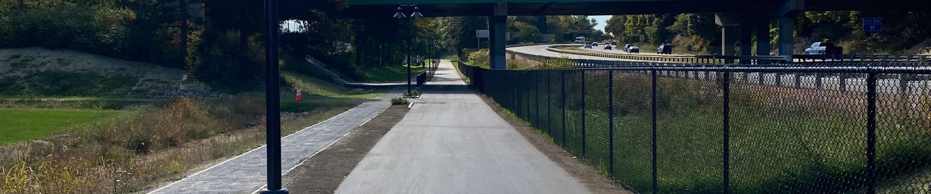 almost completed union branch pathway with lighting during the day