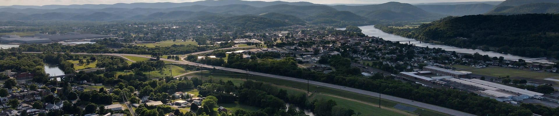 Aerial image overlooking portions of Castanea Township and the City of Lock Haven