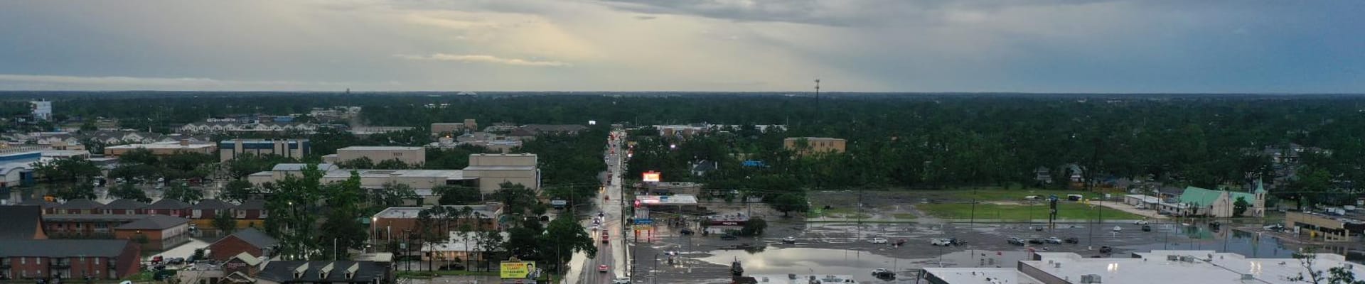 flooded downtown lake charles