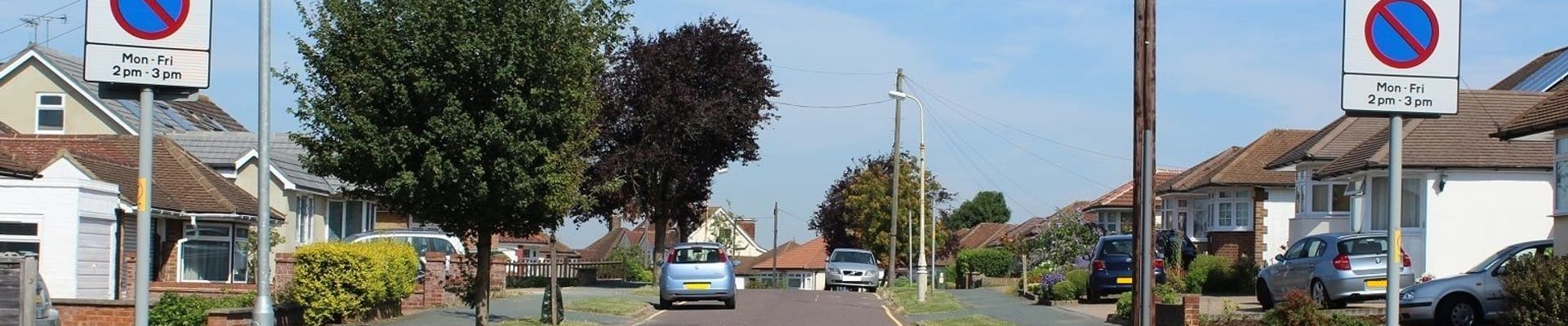 An image of a street with parking restrictions