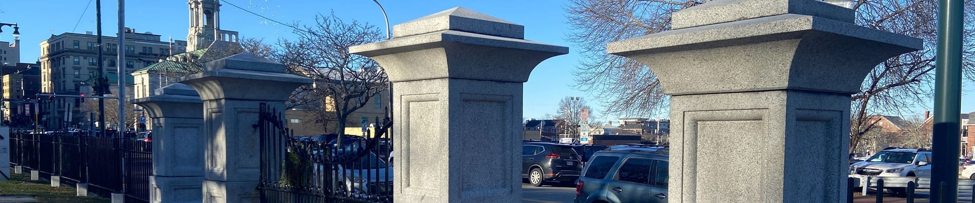 View to the West of Lincoln Park Fence along Congress Street