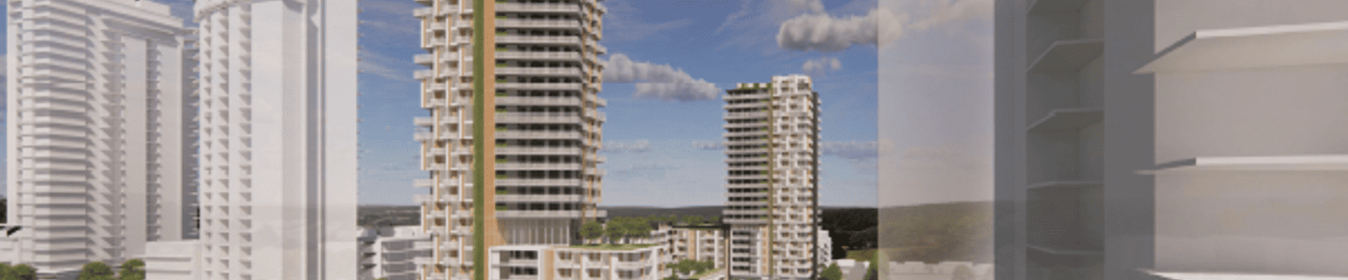 Rendering of proposed building at 520-540 Mountain Highway, 1505-1571 Fern Street, and 1514-1574 Hunter Street