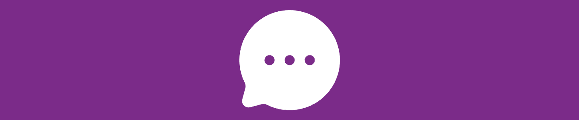 speech bubble on purple background
