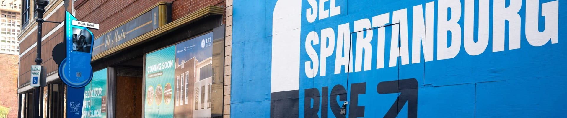 See Spartanburg Rise mural on building