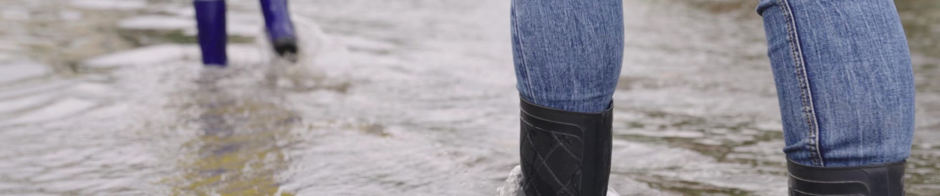 Walking through a Flooded Road