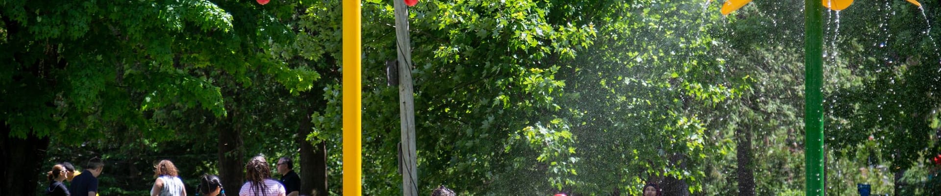 kids playing in splash pad
