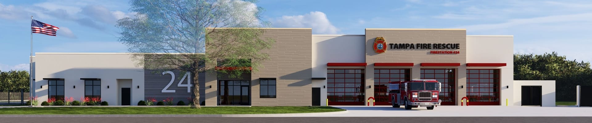 Animated rendering of Fire Station No. 24