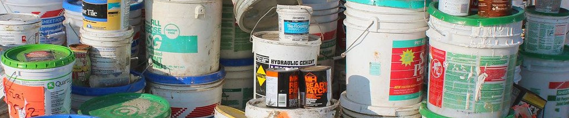 Paint buckets at Hazardous Waste