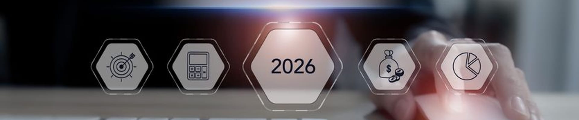 Budget headline with computer mouse and hand