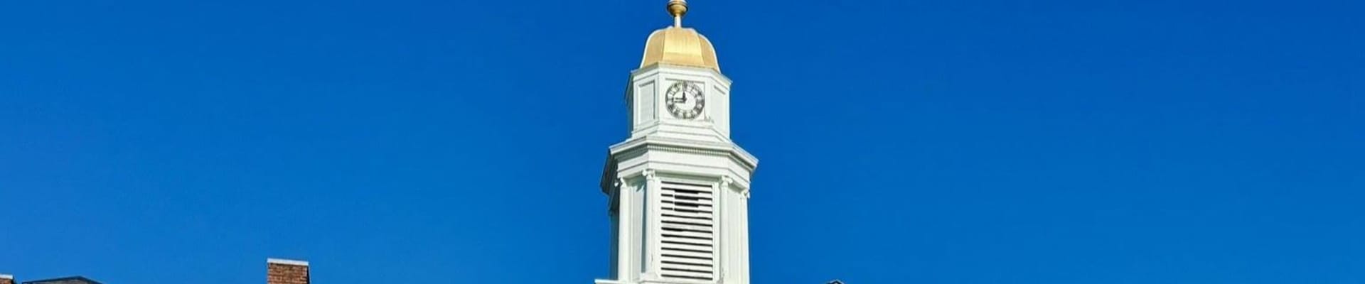A photo of the Westminster Choir College spire 