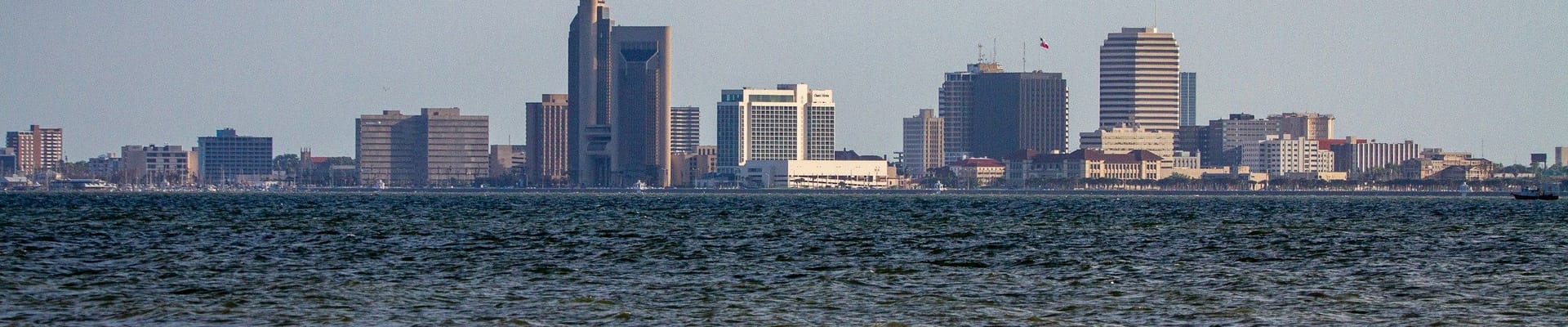 skyline with water in foreground