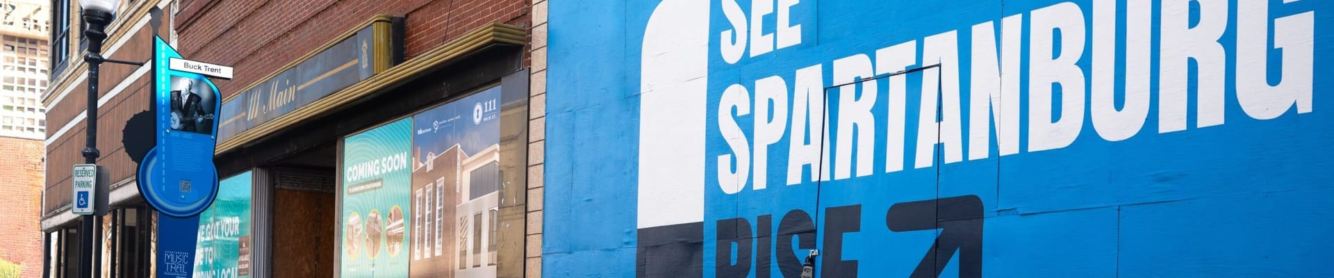 See Spartanburg Rise mural on building