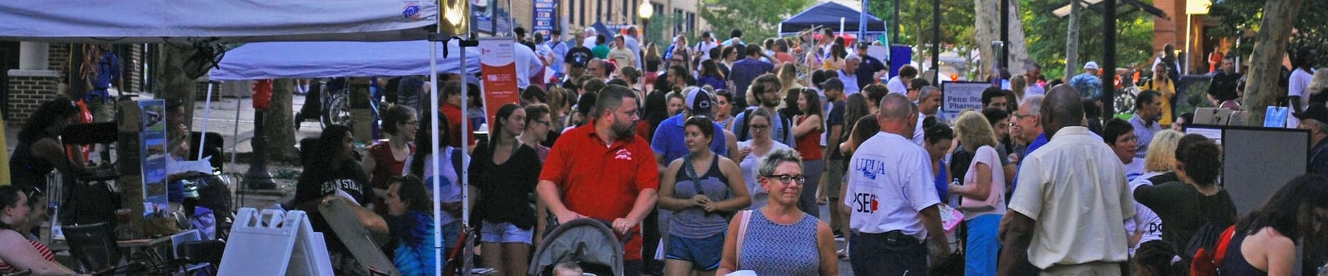 Crowd of people at an event in State College