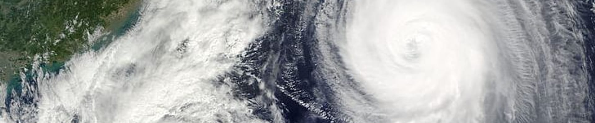 Aerial hurricane image floating over Florida