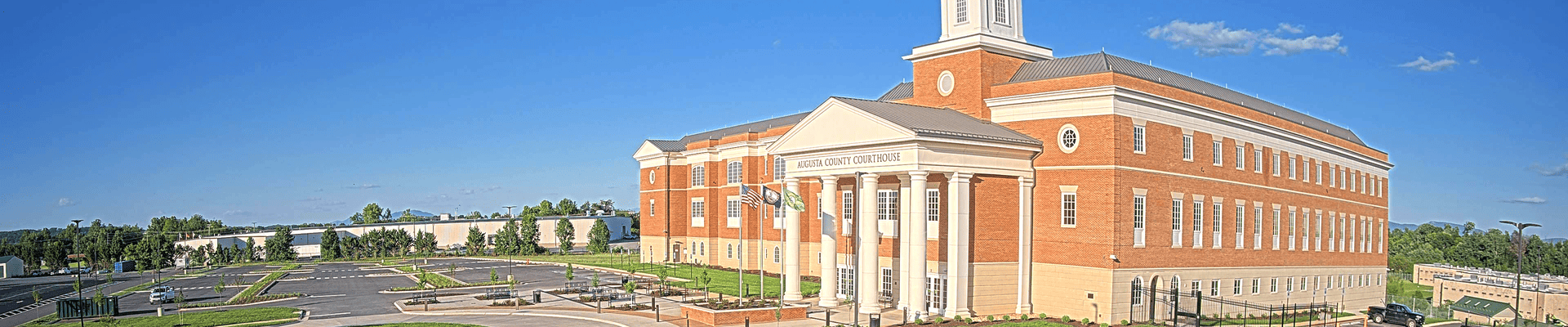 Augusta County Courthouse in afternoon sun.