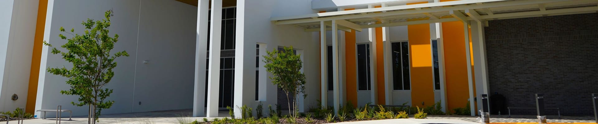 A picture of the front of the new building.