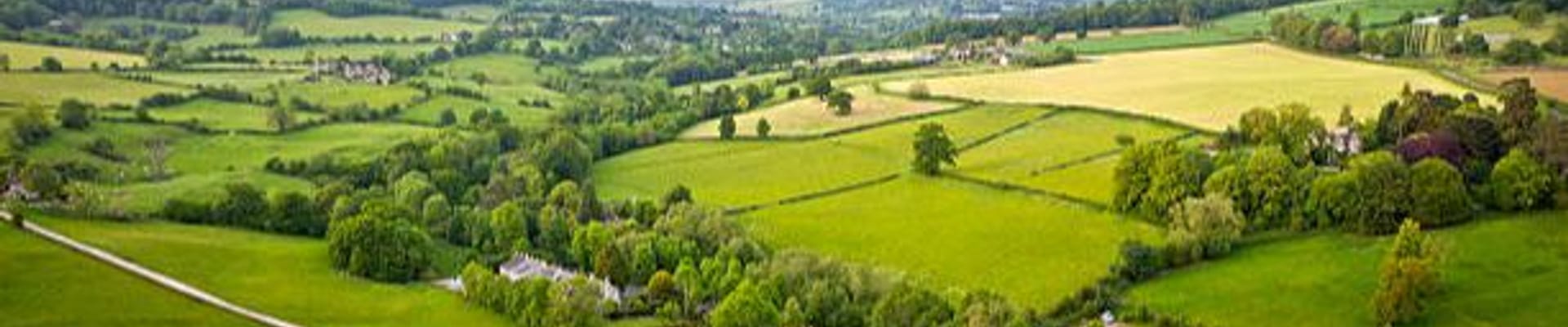 panoramic view of rural england countryside