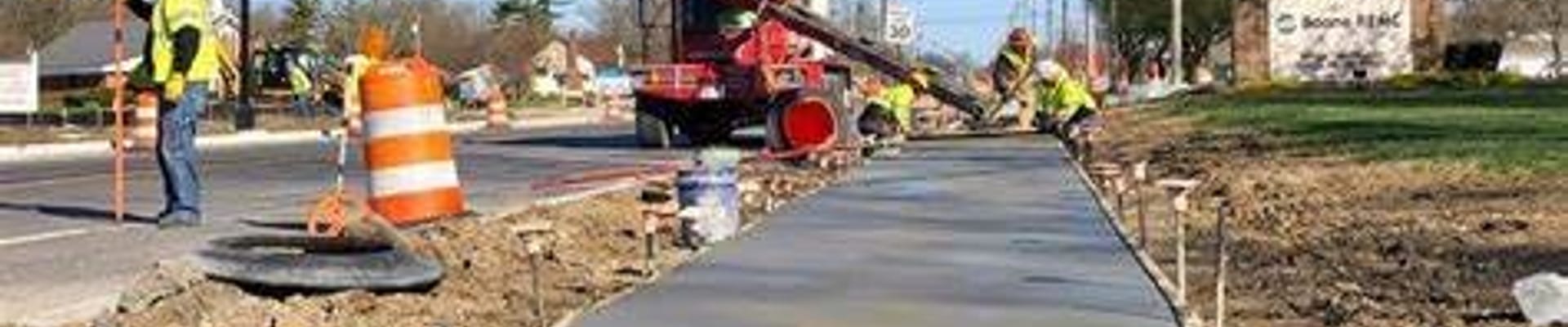 Sidewalk construction clipart