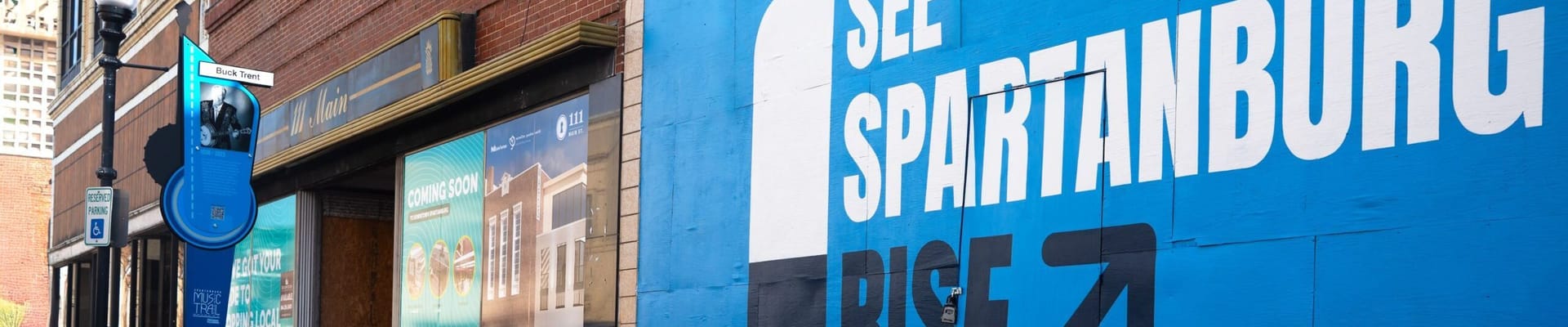 See Spartanburg Rise mural on building