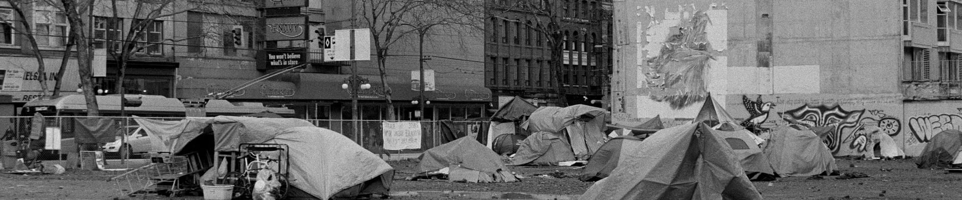 homeless camp in Zen City