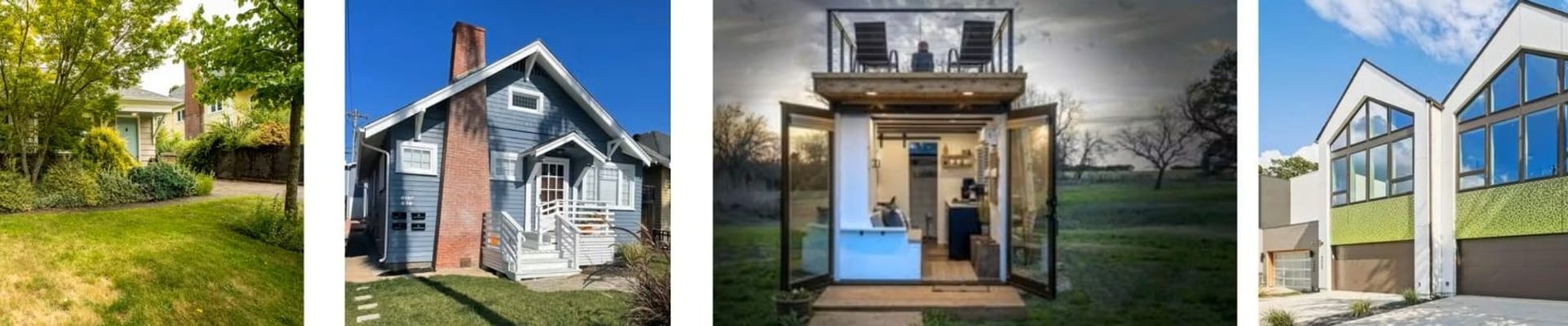 Graphic of four different houses