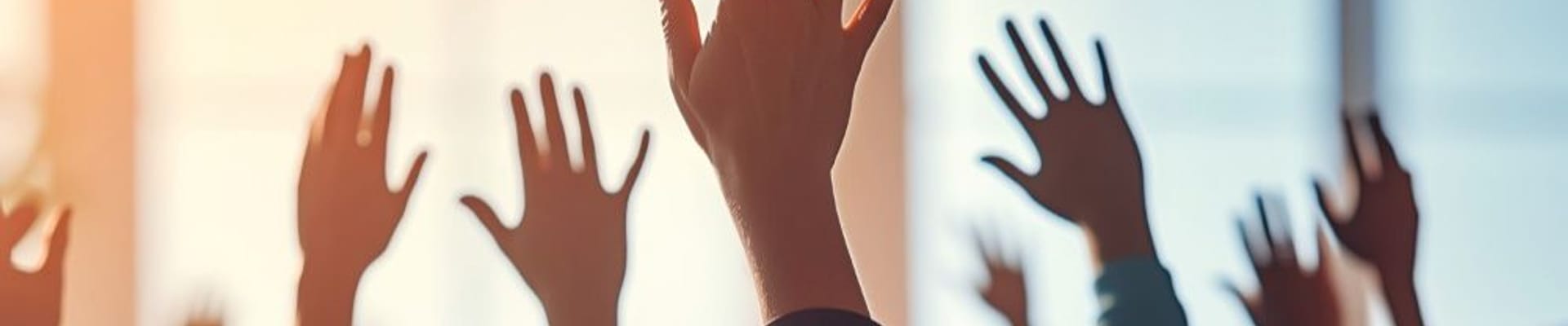 hands raised in engagement