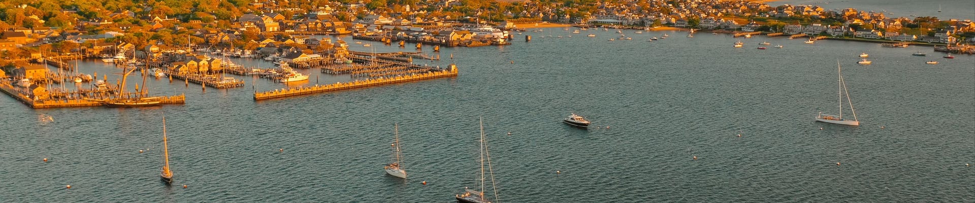 Nantucket harbor and boat