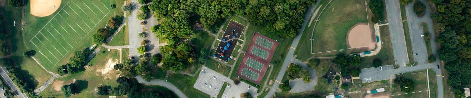 Aerial view of community park