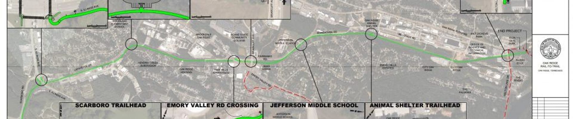 Overview of the proposed Rails to Trails intersections