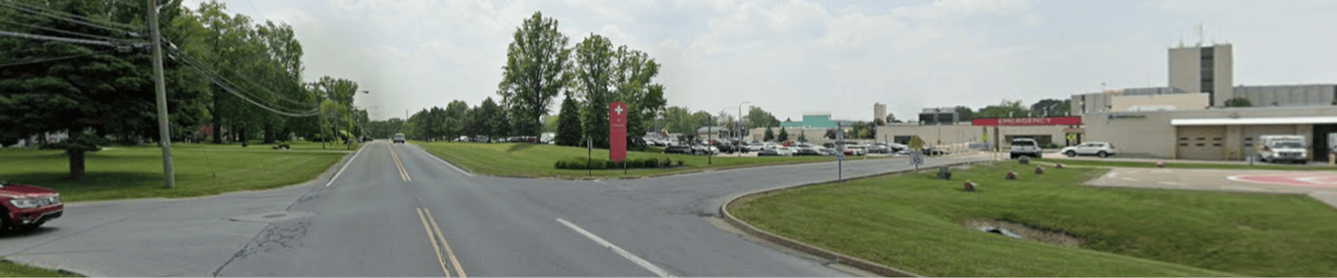 The intersection of Kolbe Rd and Clovelly Dr by Mercy Health Hospital