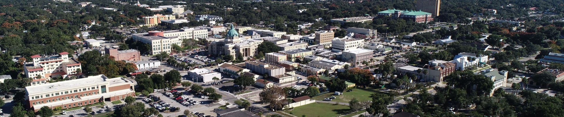 Drone shot of Downtown DeLand