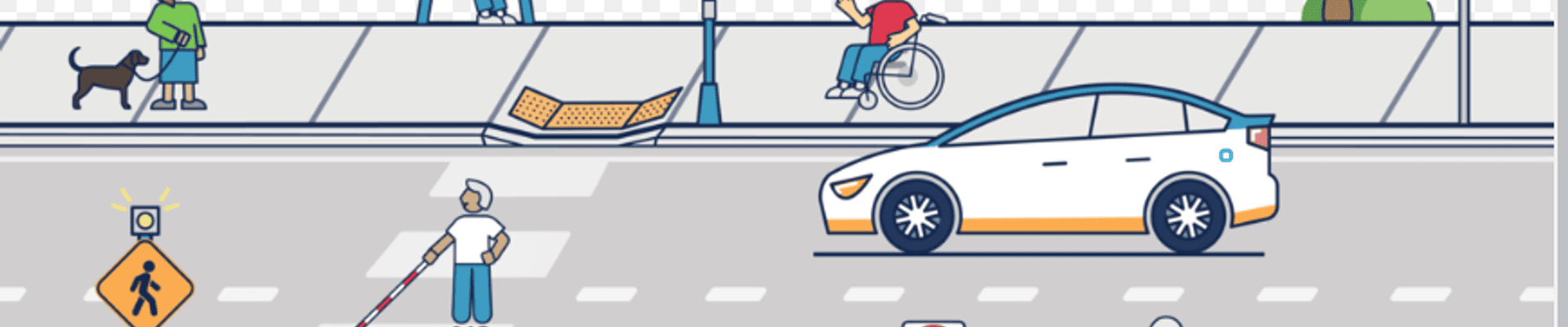 Pedestrians and drivers sharing the roadway