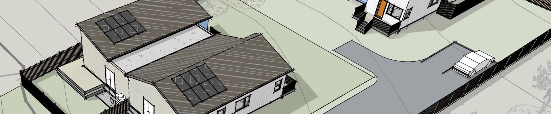 Architectural drawing of medium-density housing