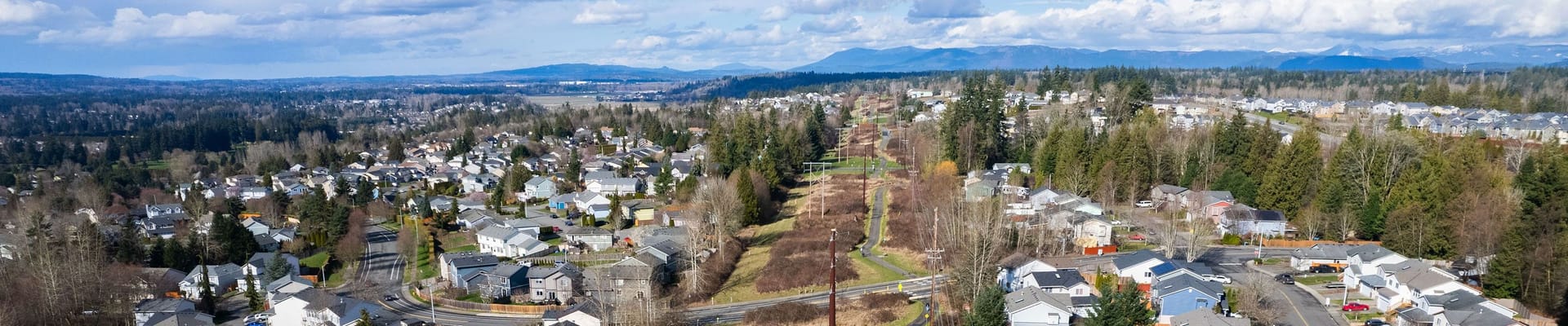 drone view of the Bayview Trail between Lake Stevens and Marysville