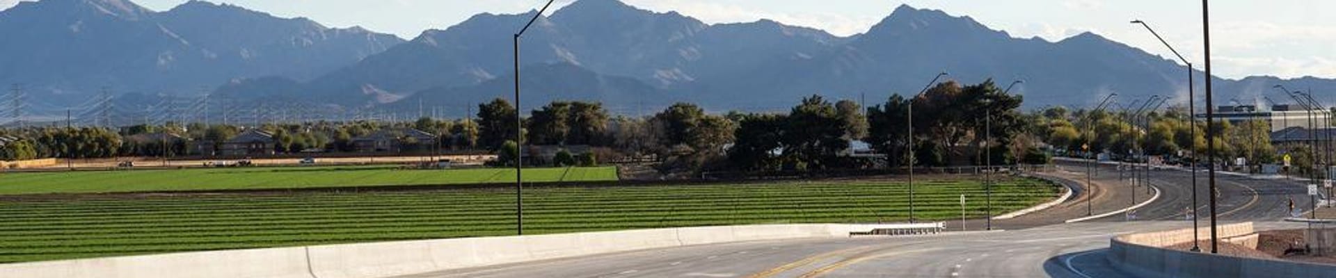 road and mountains in back
