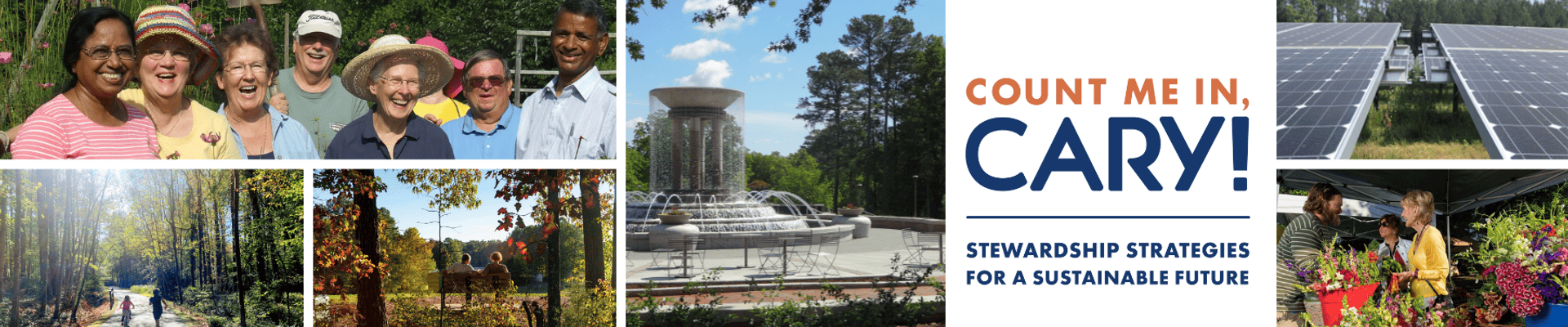 A collage of photos with the Count me in, Cary! logo.