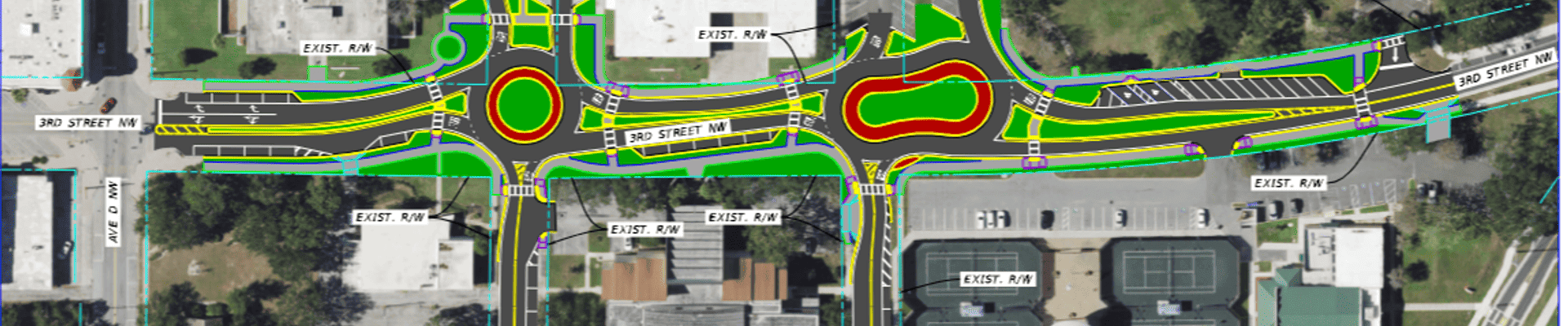 A rendering of the improvements to be made to 3rd Street NW.