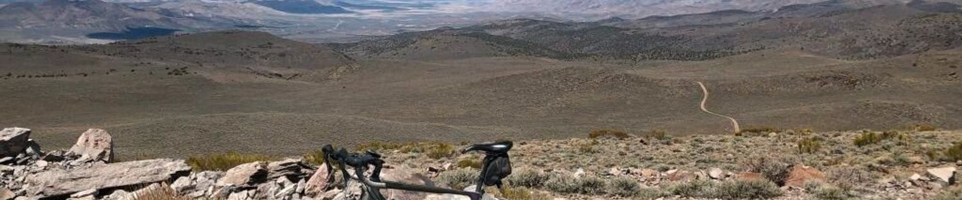 North west Pond Peak landscape view, overlooking Warm Springs & Rural area, with bike mid screen.